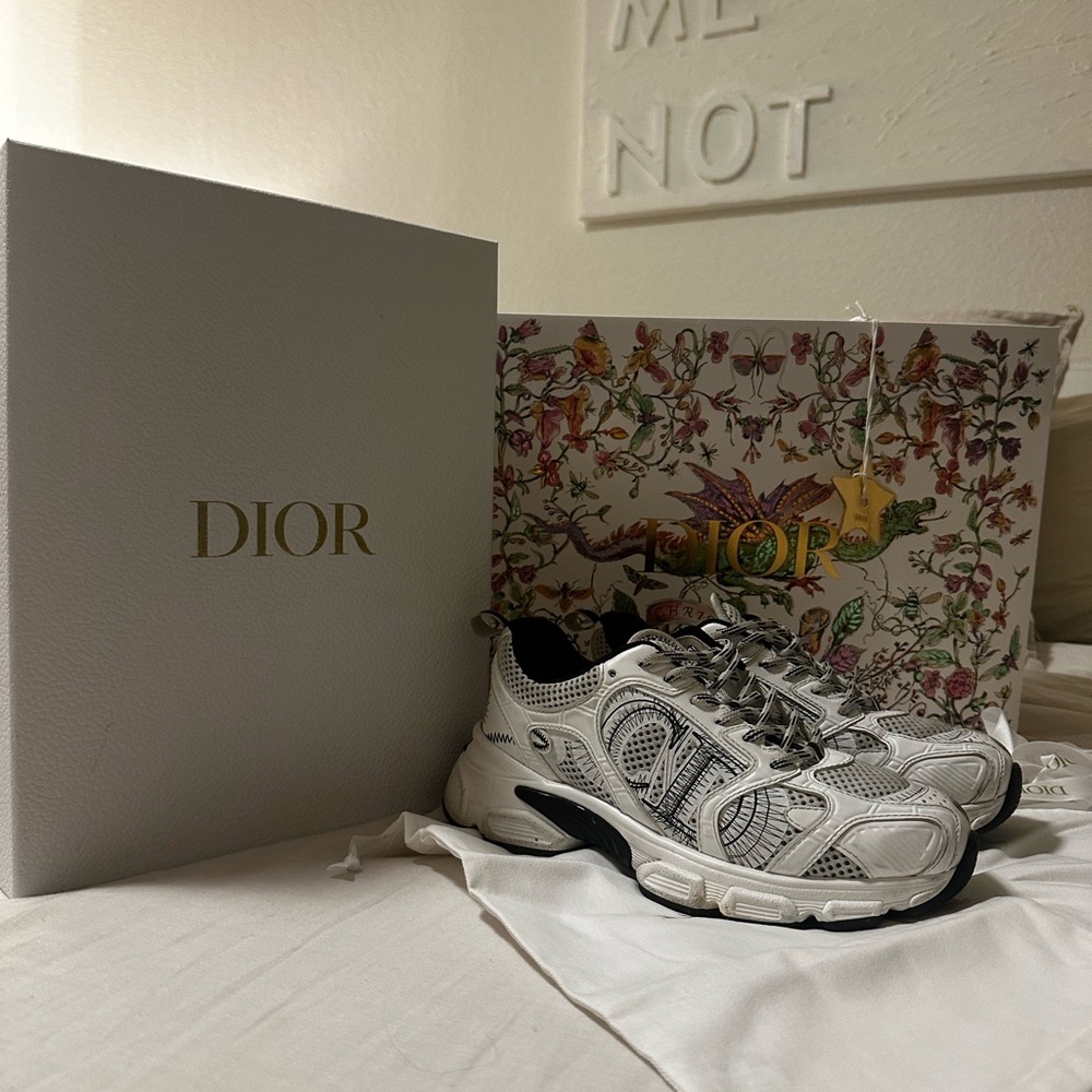 Dior Men's Black and White Athletic Shoes